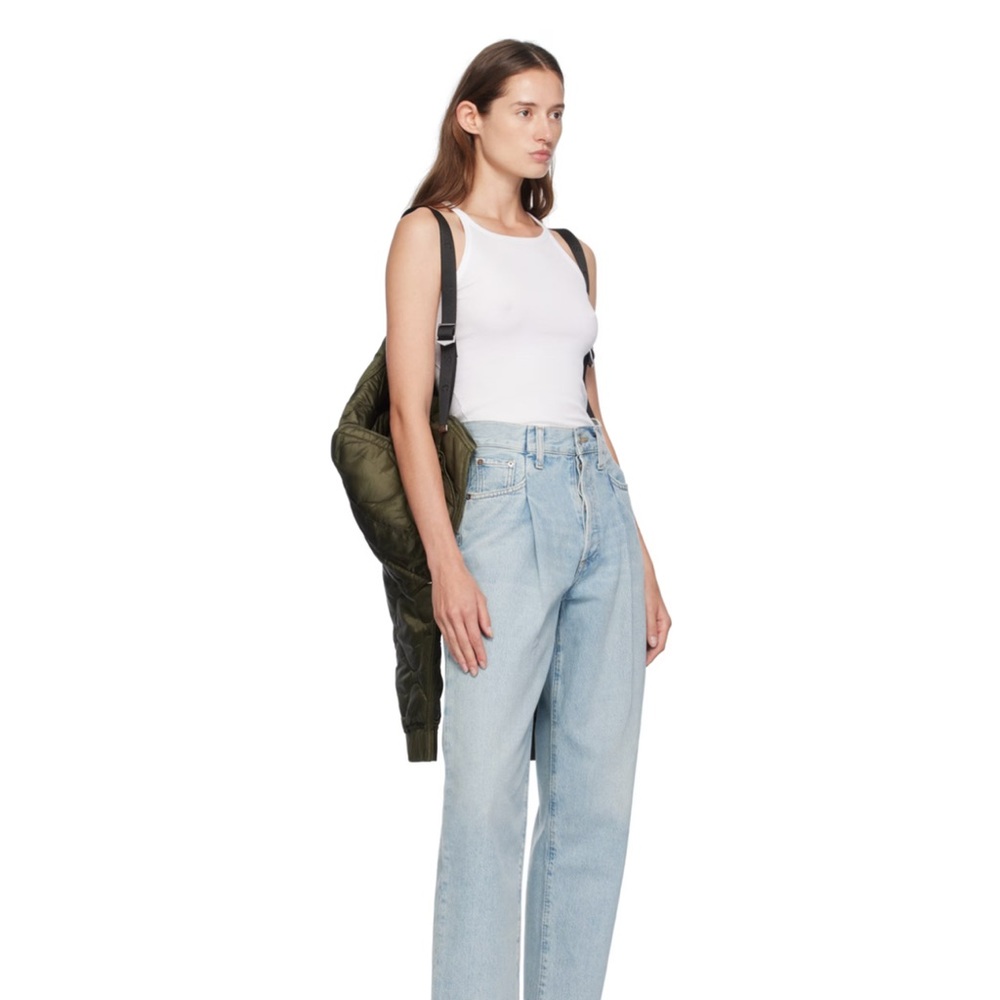 Agolde Folded Waistband Straight Leg Jeans in Sideline - Picture 2 of 14